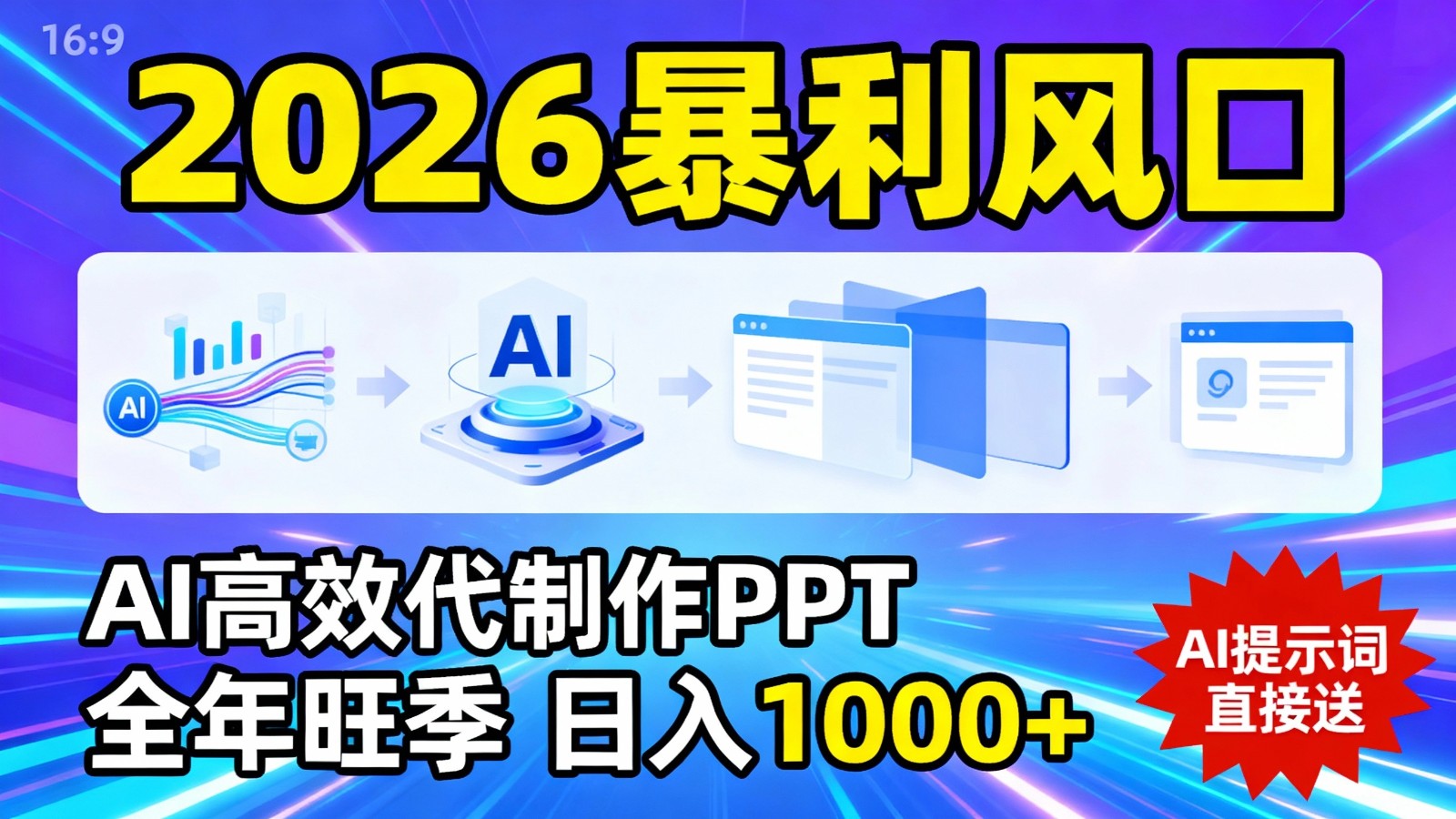 2026暴利！用AI高效代制作 PPT，全年旺季，日入 1000+，提示词直接送！-知享知识网