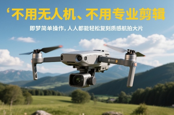 不用无人机、不用专业剪辑，即梦简单操作，人人都能轻松复刻质感航拍大片-知享资源网