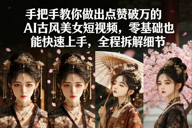 手把手教你做出点赞破万的AI古风美女短视频，零基础也能快速上手，全程拆解细节-知享资源网