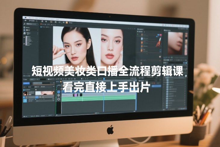 短视频美妆类口播全流程剪辑课，看完直接上手出片-知享资源网