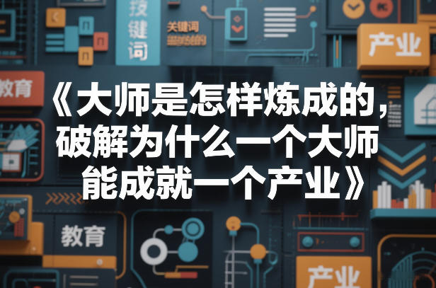 大师是怎样炼成的，破解为什么一个大师，能成就一个产业【电子书】-知享资源网