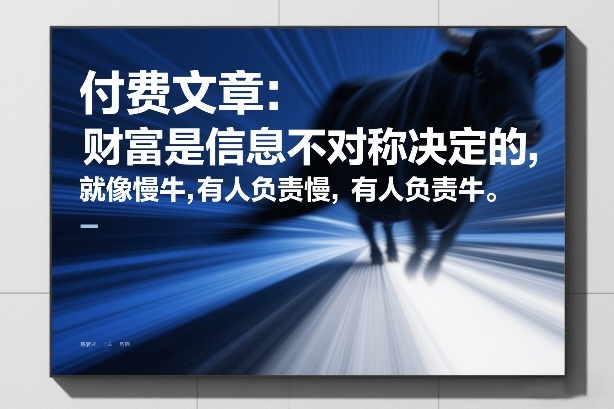 付费文章：财富是信息不对称决定的，就像慢牛，有人负责慢，有人负责牛-知享资源网