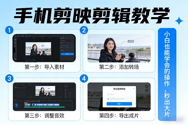 手机剪映剪辑教学，小白也能学会的操作，秒出大片-知享资源网