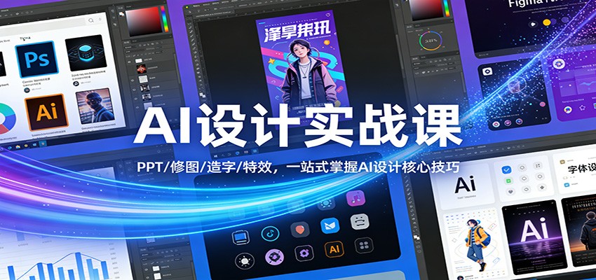 AI设计实战课：PPT/修图/造字/特效，一站式掌握AI设计核心技巧-知享资源网