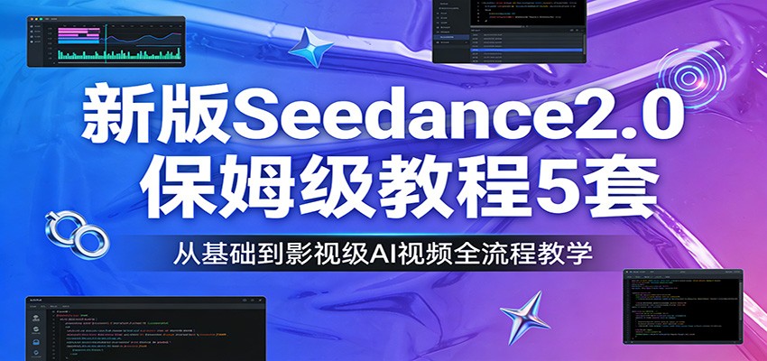 新版Seedance2.0保姆级教程5套：从基础到影视级AI视频全流程教学-知享资源网