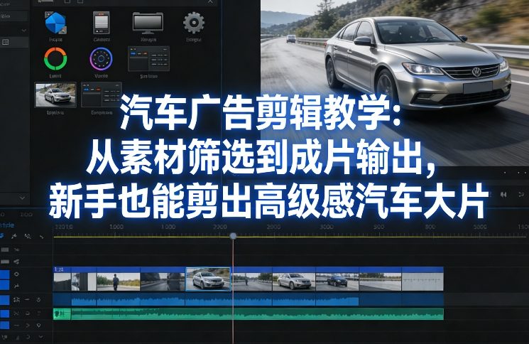 汽车广告剪辑教学：从素材筛选到成片输出，新手也能剪出高级感汽车大片-知享资源网