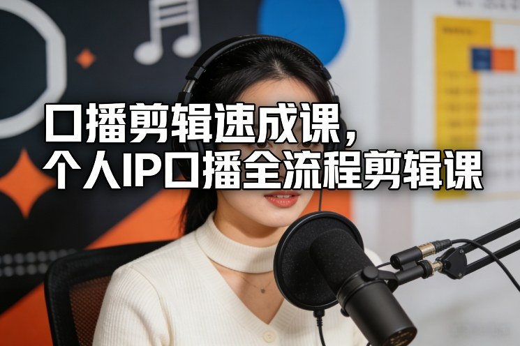 口播剪辑速成课，个人IP口播全流程剪辑课-知享资源网