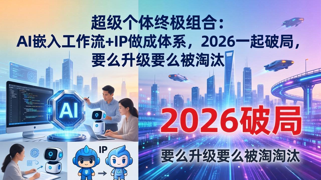 （17789期）超级个体终极组合：AI嵌入工作流+IP做成体系，2026一起破局，要么升级要么被淘汰-知享资源网