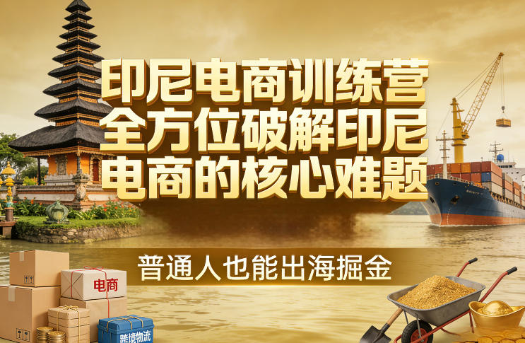 印尼电商训练营，全方位破解印尼电商的核心难题，普通人也能出海掘金-知享资源网