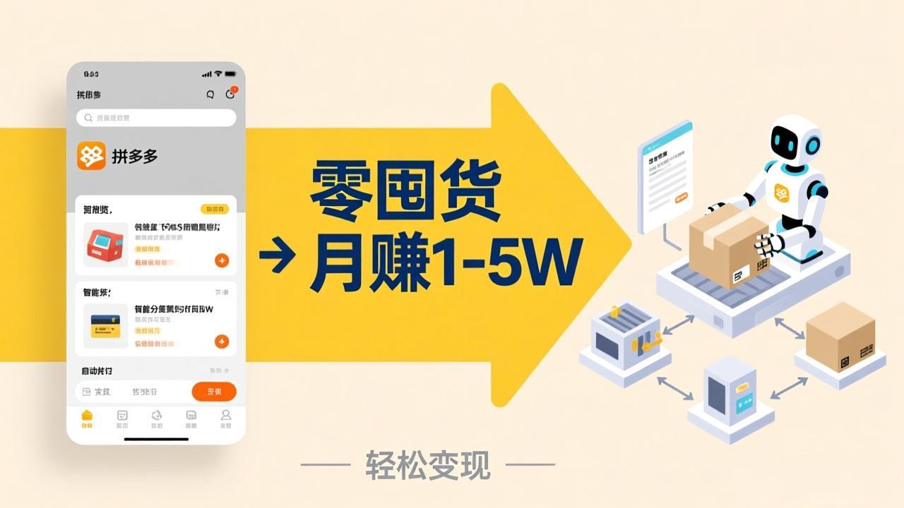 （17490期）不用囤货不用跑单！拼多多虚拟玩法，机器人管理发货和客服，帮你月赚 1-5W-知享资源网