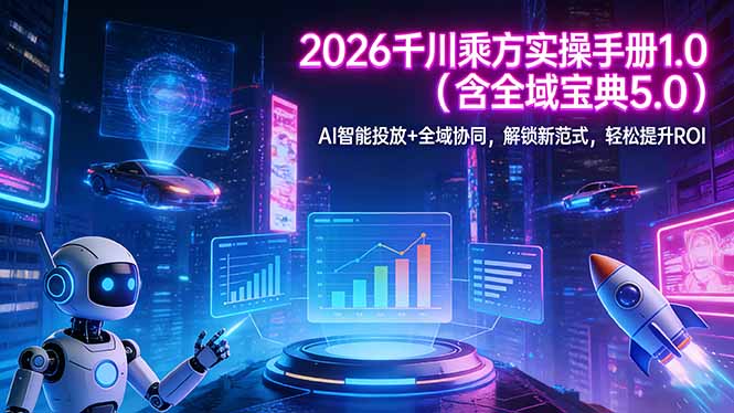（17625期）2026 千川乘方实操手册 1.0（含全域宝典 5.0）AI 智能投放+全域协同，解锁新范式，轻松提升ROI-知享资源网
