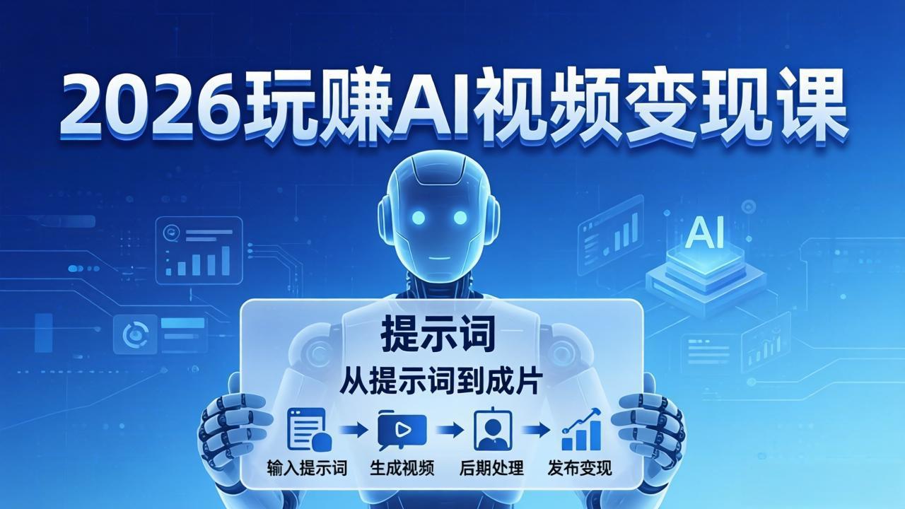 （17827期）2026玩赚AI视频变现课：掌握 AI 视频全流程技能，从提示词到成片高效产出-知享资源网