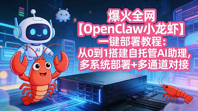 （17612期）爆火全网【OpenClaw 小龙虾】一键部署教程：从0到1搭建自托管AI助理，多系统部署+多通道对接-知享资源网