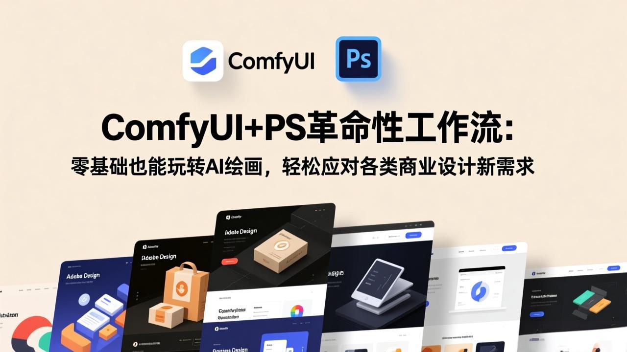 （17512期）ComfyUI+PS革命性工作流：零基础也能玩转AI绘画，轻松应对各类商业设计新需求-知享资源网
