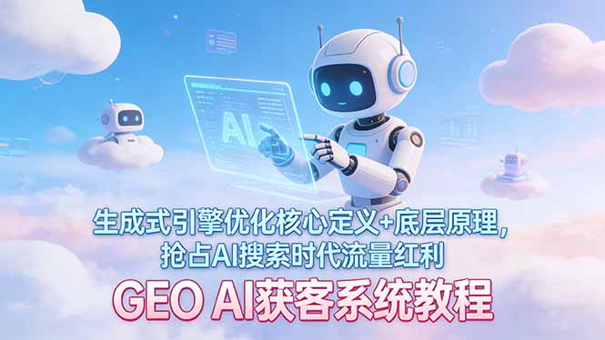 （17604期）GEO AI获客系统教程：生成式引擎优化核心定义+底层原理，抢占AI搜索时代流量红利-知享资源网
