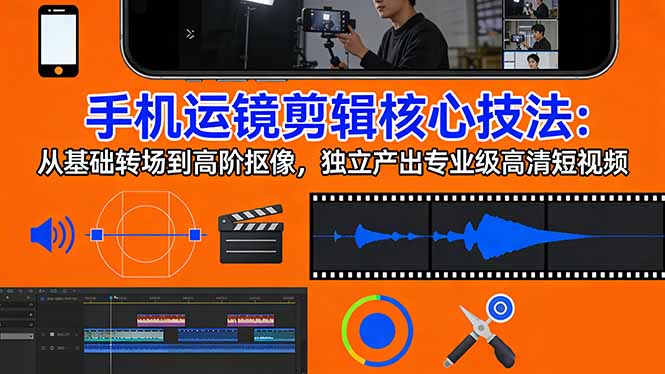 （17702期）手机运镜 剪辑核心技法：从基础转场到高阶抠像，独立产出专业级高清短视频-知享资源网