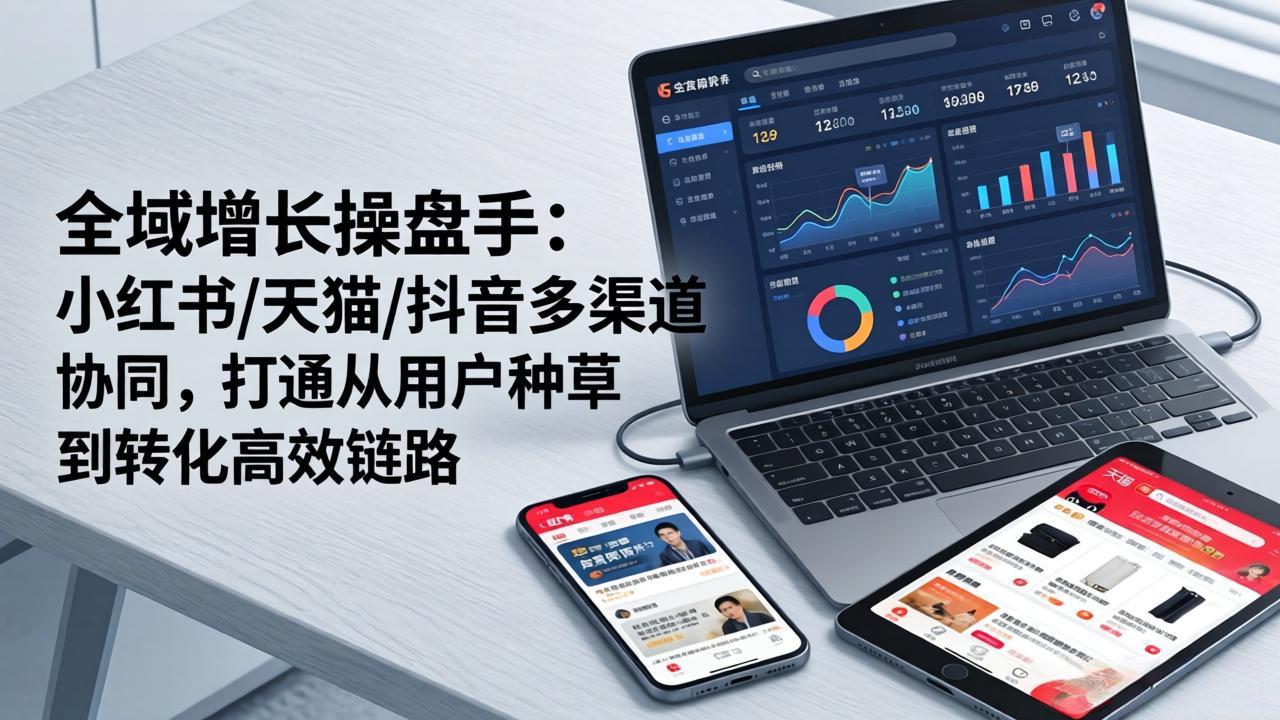 （17605期）全域增长操盘手：小红书/天猫/抖音多渠道协同，打通从用户种草到转化高效链路-知享资源网