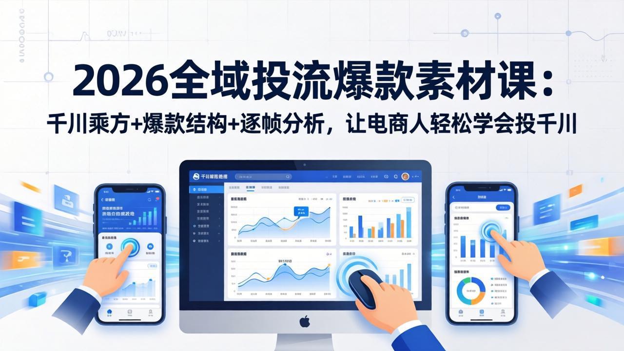 （17705期）2026全域投流爆款素材课：千川乘方+爆款结构+逐帧分析，让电商人轻松学会投千川-知享资源网