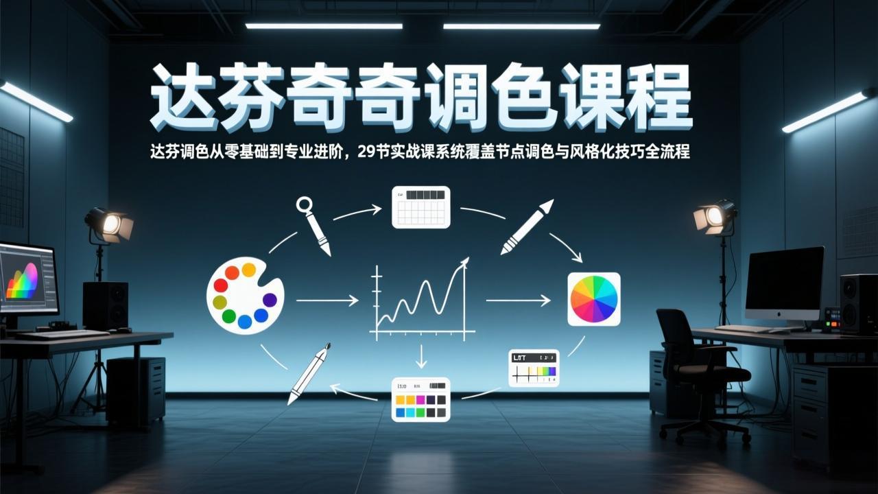 （17484期）达芬奇调色从零基础到专业进阶，29节实战课系统覆盖节点调色与风格化技巧全流程-知享资源网