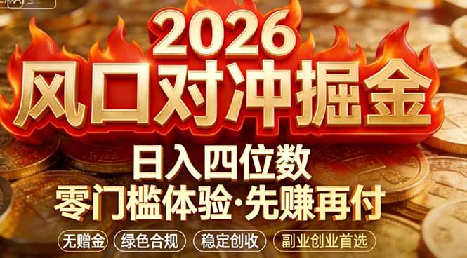 （17631期）2026美金对冲套利，无赠金对冲策略保驾护航，低门槛易上手实操。单人单日收益2000+-知享资源网