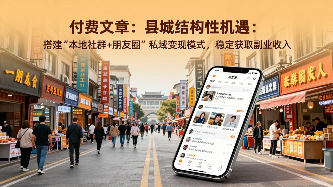 （17518期）付费文章：县城结构性机遇：搭建“本地社群+朋友圈”私域变现模式，稳定获取副业收入-知享资源网