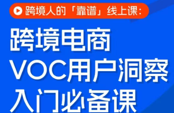 跨境电商VOC用户洞察入门必备课，跨境人的靠谱线上课-知享资源网