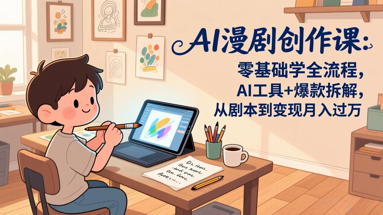 （17519期）AI漫剧创作课：零基础学全流程，AI工具+爆款拆解，从剧本到变现月入过万-知享资源网