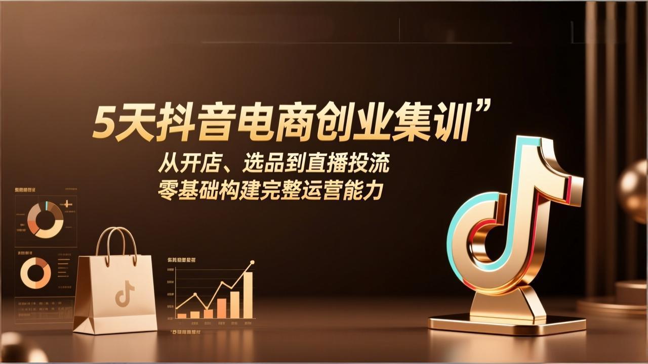 （17544期）5天抖音电商创业集训：从开店、选品到直播投流，零基础构建完整运营能力-知享资源网