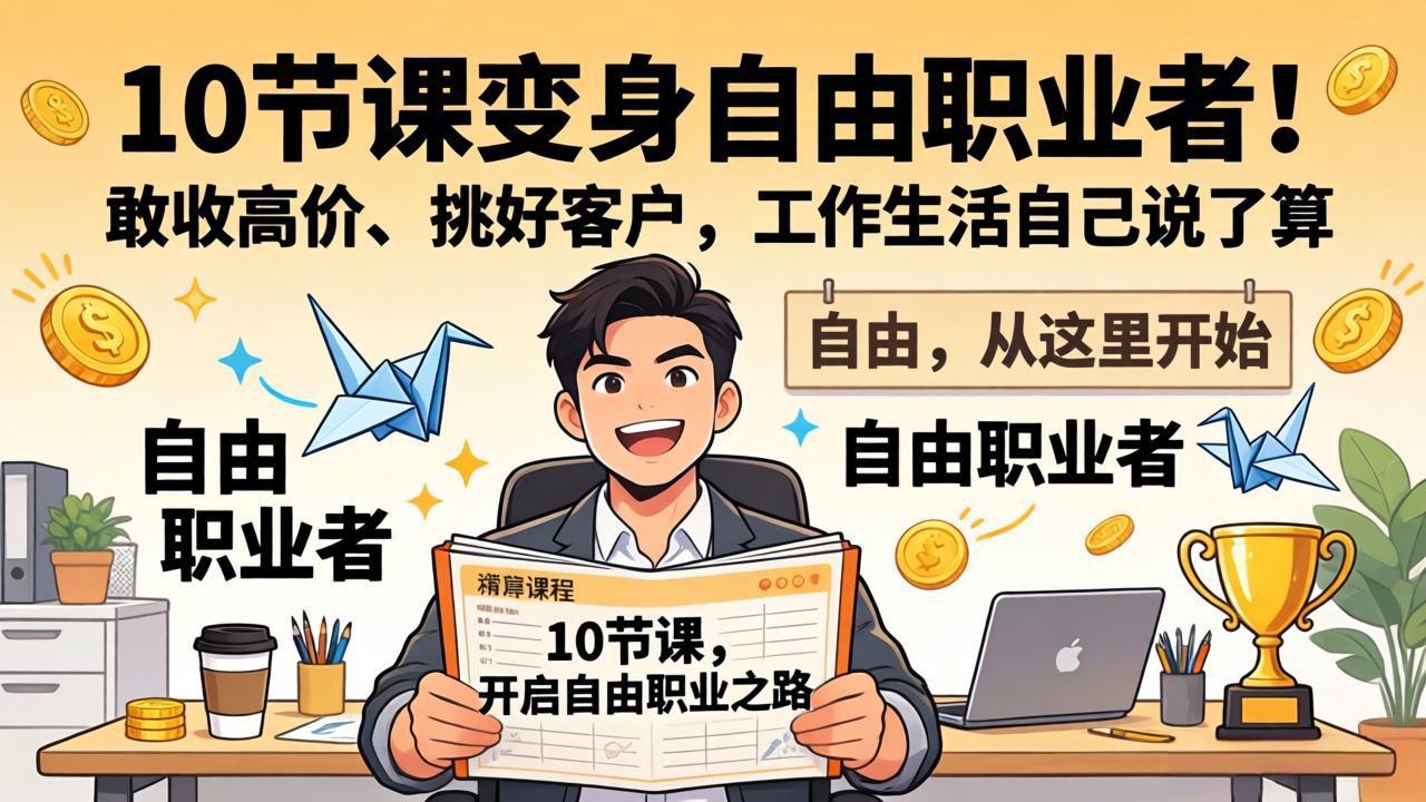 （17663期）10 节课变身自由职业者！敢收高价、挑好客户，工作生活自己说了算-知享资源网