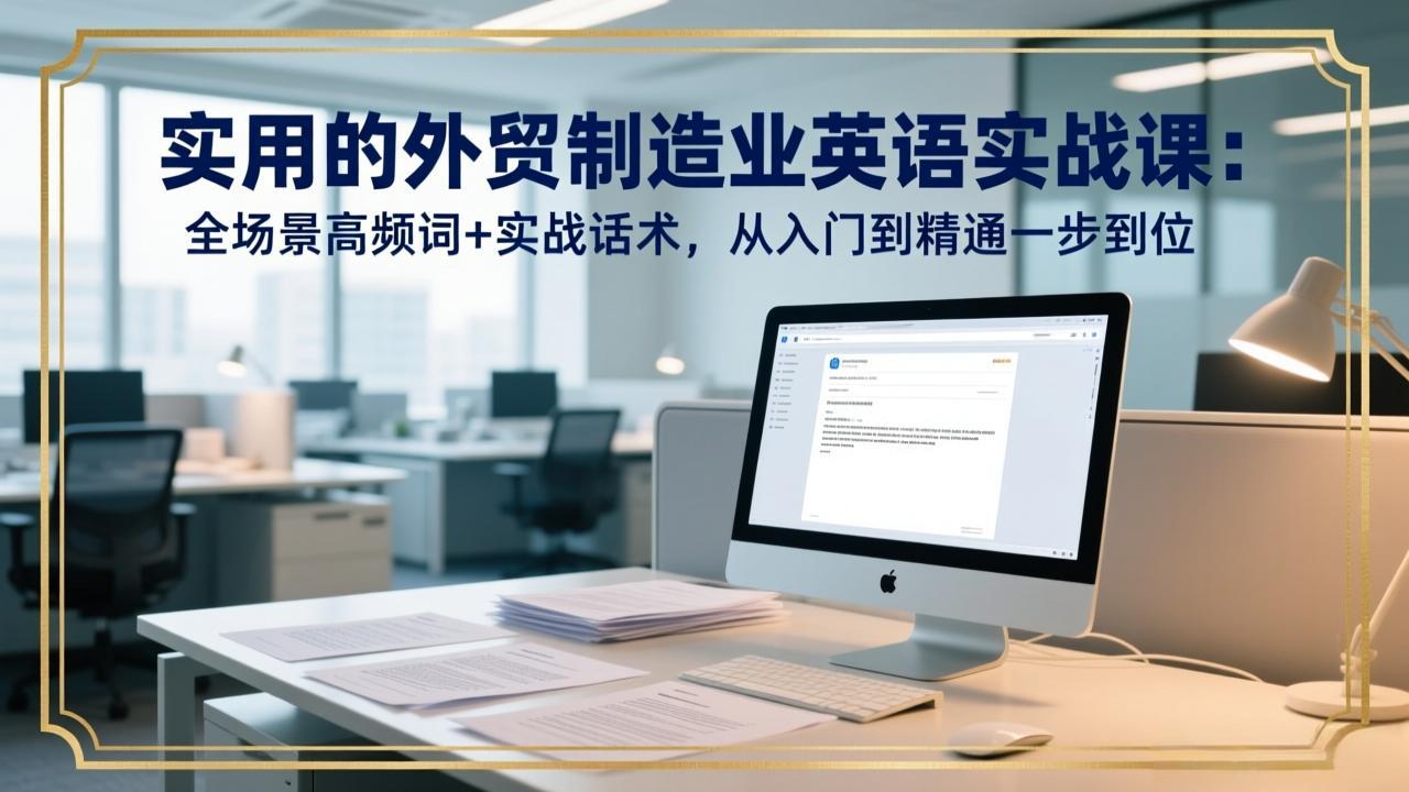 （17532期）实用的外贸制造业英语实战课：全场景高频词+实战话术，从入门到精通一步到位-知享资源网