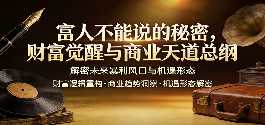 富人不能说的秘密，财富觉醒与商业天道总纲，解密未来暴利风口与机遇形态-知享资源网