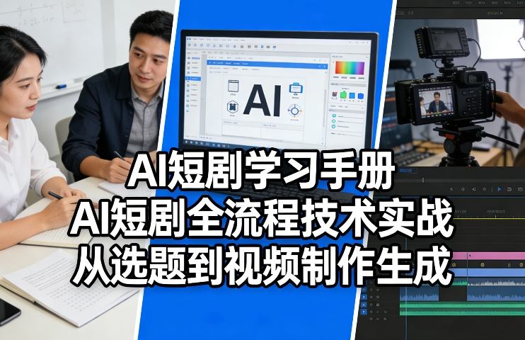 AI短剧学习手册，AI短剧全流程技术实战，从选题到视频制作生成-知享资源网