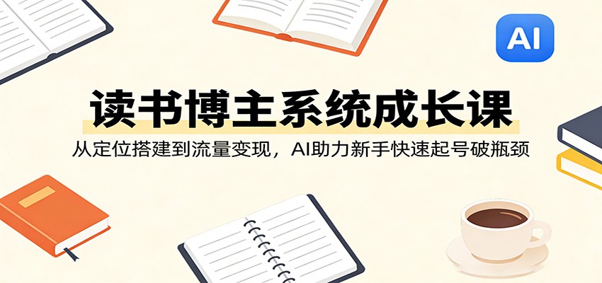 读书博主系统成长课：从定位搭建到流量变现，AI助力新手快速起号破瓶颈-知享资源网