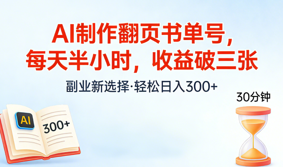 AI制作翻页书单号,每天半小时,小白轻松上手-知享资源网