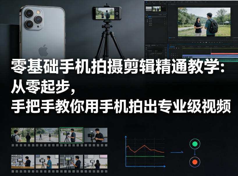 零基础手机拍摄剪辑精通教学：从零起步，手把手教你用手机拍出专业级视频-知享资源网