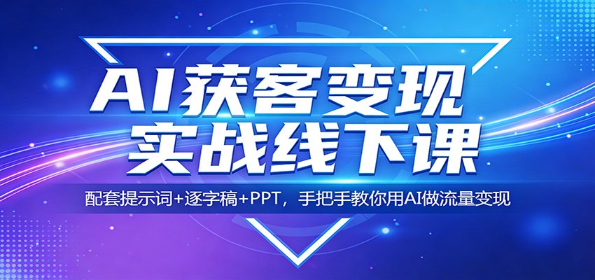 AI获客变现实战线下课：配套提示词+逐字稿+PPT，手把手教你用AI做流量变现-知享资源网