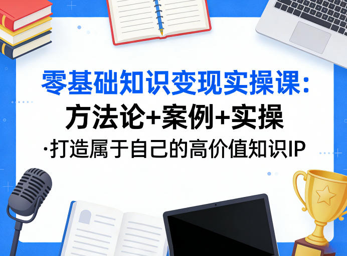 零基础知识变现实操课，方法论+案例+实操，打造属于自己的高价值知识IP-知享资源网