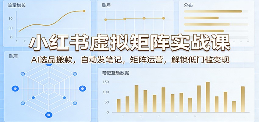 小红书虚拟矩阵实战课：AI选品搬款，自动发笔记，矩阵运营，解锁低门槛变现-知享资源网