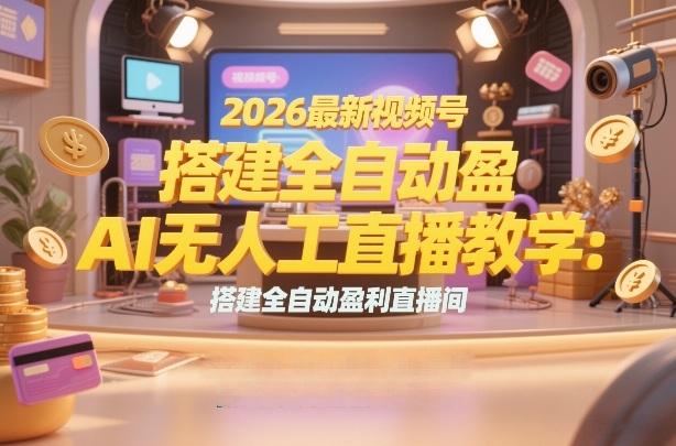 2026最新视频号AI无人直播教学：搭建全自动盈利直播间，低成本开启副业变现-知享资源网