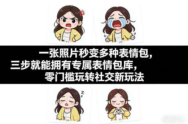 一张照片秒变多种表情包，三步就能拥有专属表情包库，零门槛玩转社交新玩法【文档】-知享资源网