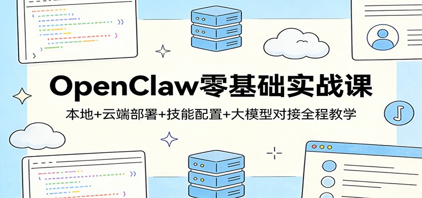 OpenClaw零基础实战课：本地+云端部署+技能配置+大模型对接全程教学-知享资源网
