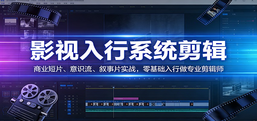影视系统剪辑，商业短片、意识流、叙事片实战，零基础入行做专业剪辑师-知享资源网
