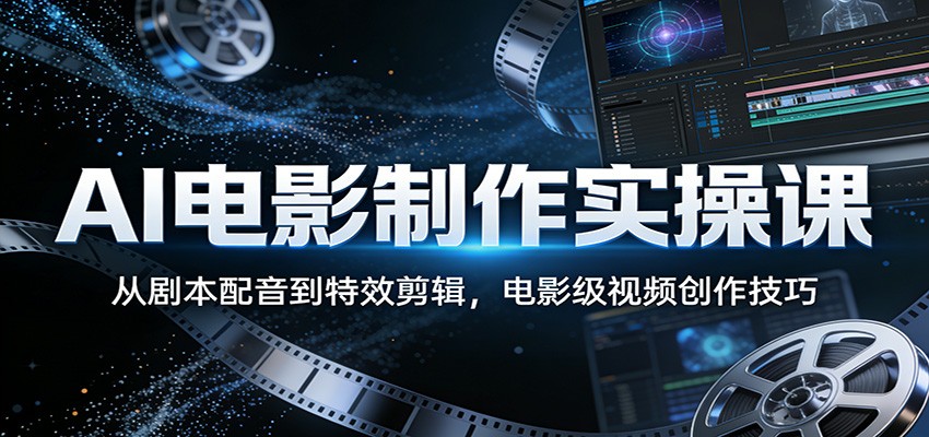 AI电影制作实操课：从剧本配音到特效剪辑，电影级视频创作技巧-知享资源网