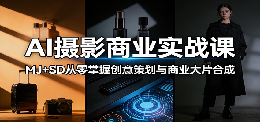 AI摄影商业实战课：MJ+SD从零掌握创意策划与商业大片合成-知享资源网