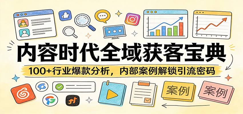 内容时代全域获客宝典：100+行业爆款分析，内部案例解锁引流密码-知享资源网