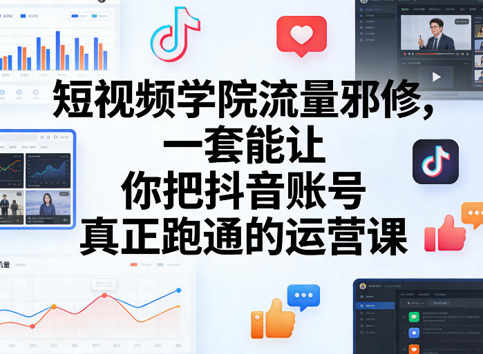 短视频学院流量邪修，一套能让你把抖音账号真正跑通的运营课-知享资源网