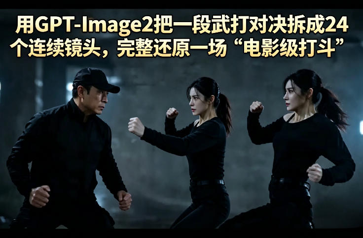 用GPT-Image2把一段武打对决拆成24个连续镜头，完整还原一场“电影级打斗”-知享资源网