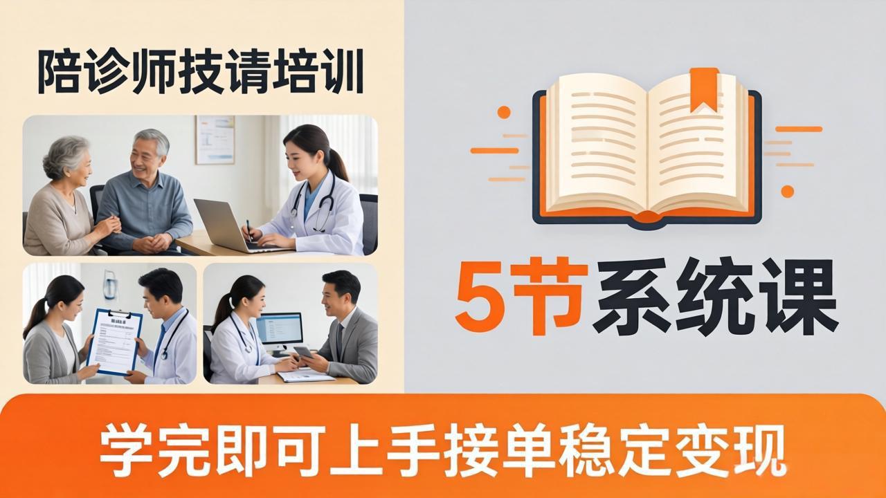 （18116期）想做陪诊师不知从何下手？5节系统课教你掌握核心技能，学完即可上手接单稳定变现-知享资源网