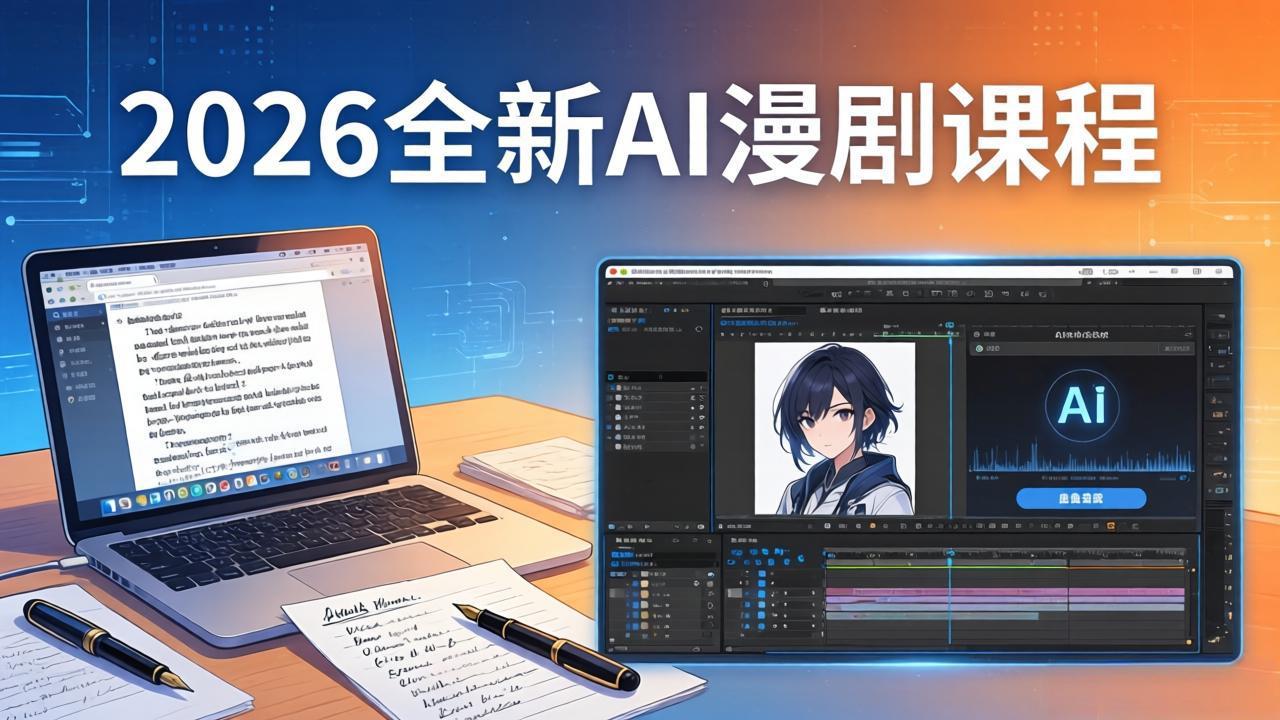 （17893期）2026全新AI漫剧课程：覆盖创作全链路，教你写作分镜剪辑配音一站式打造漫剧作品-知享资源网