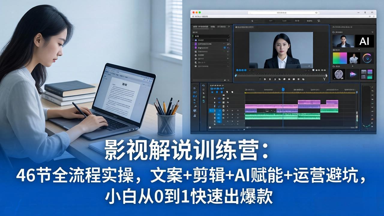 （18053期）影视解说特训营：46节全流程实操，文案+剪辑+AI赋能+运营避坑，小白从0到1快速出爆款-知享资源网